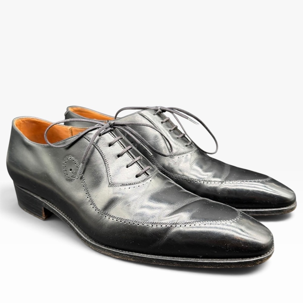 J.M. Weston Black Leather Oxford Dress Shoes Size 8 D Made in France